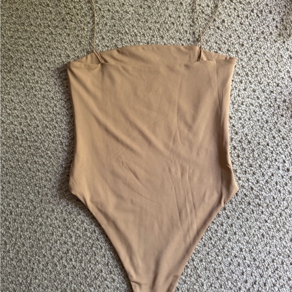 Elegant Tan Bodysuit for Women - Picture 1 of 3